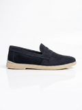 Pepe Cot London Men's Navy Blue Suede Penny Loafers