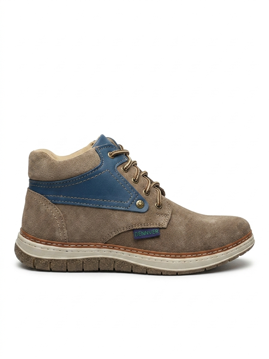DENNVER Men's Premium Suede Finish Casual Ankle Boots - Lace-Up