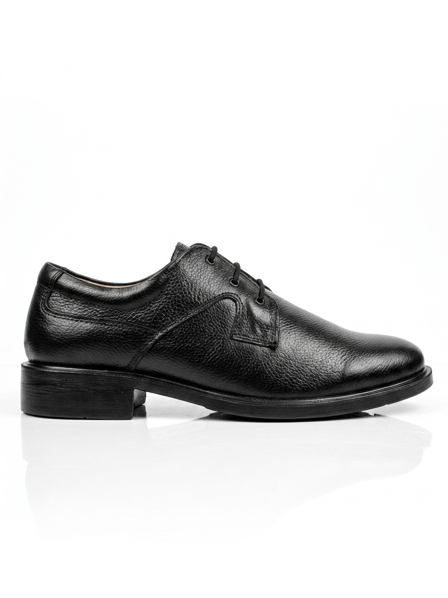 Foreign Shoes Premium Pebbled Leather Lace-Up Formal Shoes for Men