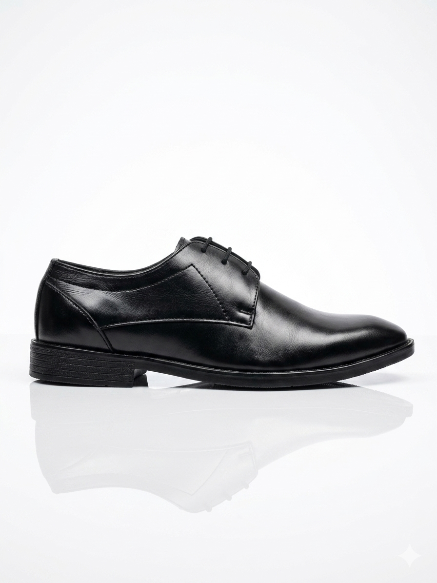 Premium Classic Italian Shape Black Formal Derby Shoes for Men