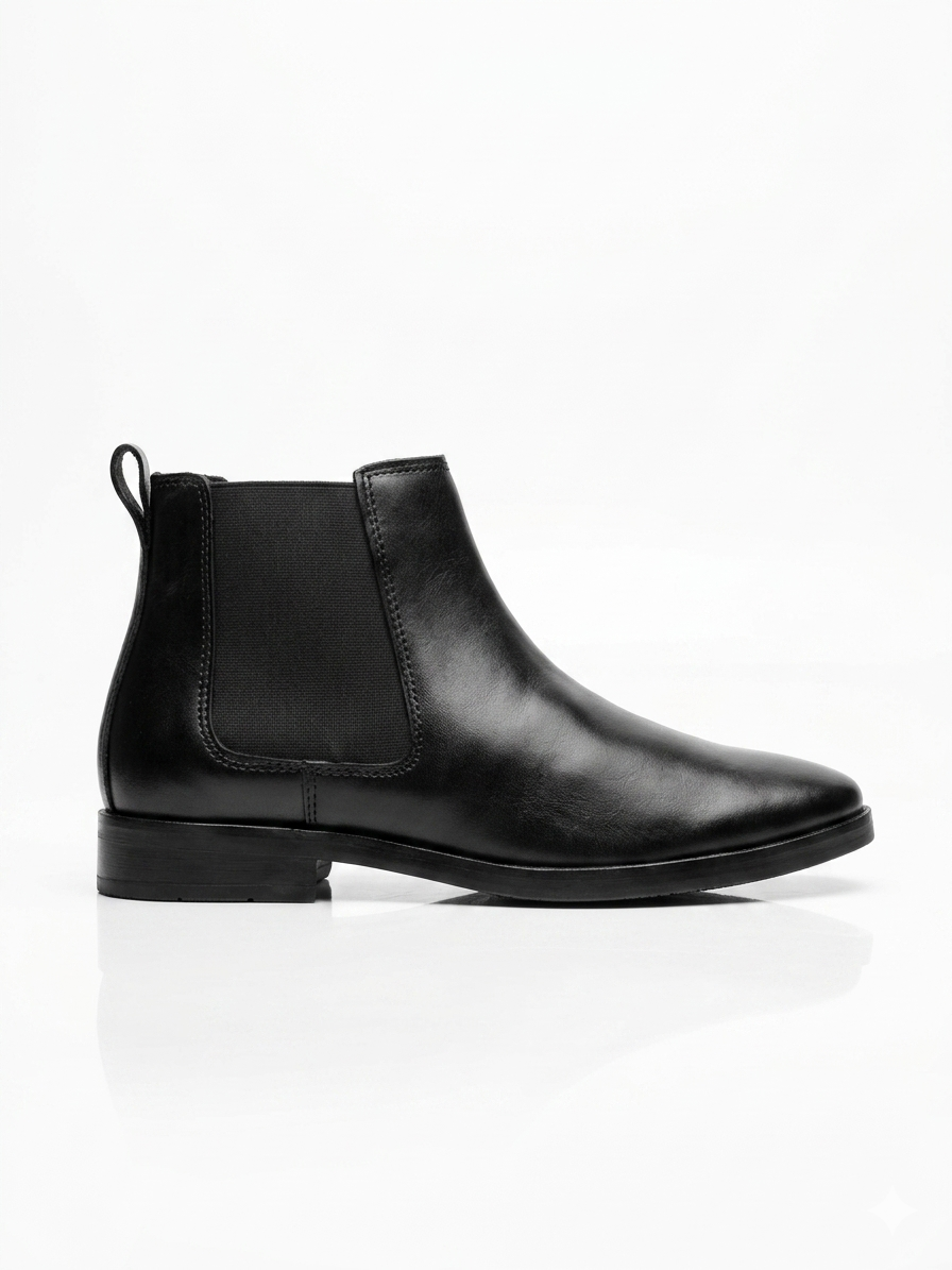 Men's Classic Black Aldo Chelsea Boots | High-Ankle Slip-On Shoes with Elastic Side Panel
