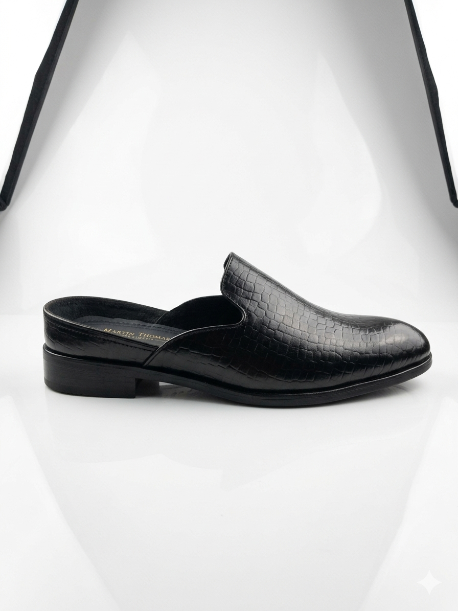 Premium Leather Croc Print Mule Formal nd Party Wear for Men's Shoes